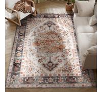 HOMCOM Tappeto Antiscivolo e Lavabile Boho a Pelo Corto 230x160cm Marrone