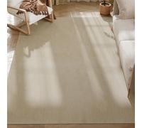 HOMCOM Tappeto da salotto 160x230 cm Lavabile in lavatrice Tappeto a pelo lungo Morbido Stile Moderno Tappeto da salotto Camera da letto Sala da pranzo Tappeto Bianco Crema