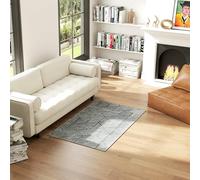 HOMCOM Tappeto da soggiorno in stile moderno, lavabile, per soggiorno, camera da letto, 150 x 80 cm, grigio scuro