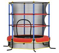 HOMCOM Trampolino Elastico per Bambini con Rete di Sicurezza, Tappeto Elastico con Pali Imbottiti per Interno ed Esterno, Età 3-10 Anni, Ø175 x 190 cm, Blu