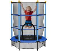 HOMCOM Tappeto Elastico per Bambini 3-10 Anni con Rete di Sicurezza Ø140cm Nero