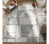 HOMCOM Tappeto Moderno Antiscivolo a Linee Geometriche in Poliestere Multicolore