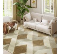 HOMCOM Tappeto Moderno Effetto 3D Ipoallergenico e Lavabile 230x160cm Giallo