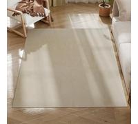 HOMCOM Tappeto per il soggiorno 120x160 cm Lavabile in lavatrice Tappeto a pelo lungo Morbido stile moderno Tappeto per il soggiorno Camera da letto Sala da pranzo Tappeto Crema Bianco