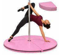 HOMCOM Tappeto Pole Dance Ballo Ginnastica, Ø150x5cm | Tappeto per Pole Dance Portatile e Rimovibile Pieghevole, Antiscivolo, per Casa Palestra, in PVC EPE
