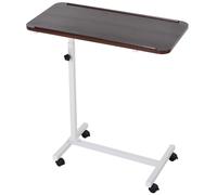 HOMCOM Tavolino Ausiliario con Ruote per Divano e Letto Altezza Regolabile e Struttura in Acciaio 77x40x76-100 cm Noce Scuro Aosom Italy