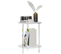 HomCom Tavolino da divano rotondo basso a 2 livelli in acrilico Ø40x50 cm Trasparente