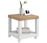 HOMCOM Tavolino con Rotelle e Mensola Aperta 40 x 40 x 40 cm