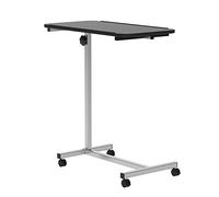 HOMCOM Tavolino con ruote, 77 x 40 x 76-100 cm, nero e argento