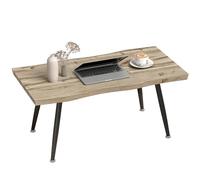 HOMCOM Tavolino da Caffè con Piano d'Appoggio Spesso 100x50x45 cm Rovere