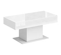 HOMCOM Tavolino da Caffè Estensibile con Vano Contenitore Moderno, 108-178.5x53x49 cm, Bianco Lucido Aosom Italy