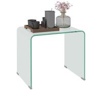 HOMCOM Tavolino da Caffè in Vetro Temperato 50x40x45 cm, Trasparente