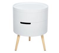 Homcom Tavolino da caffè moderno a 3 livelli con 2 scatole portaoggetti bianco