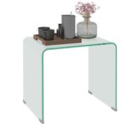 HOMCOM Tavolino da Caffè Moderno e Monoblocco in Vetro Temperato 100x50x35 cm