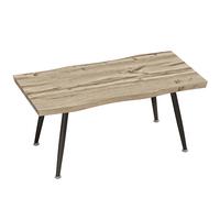 HOMCOM Tavolino da Caffè stile Nordico con Piedini Regolabili, in Legno e Acciaio, 100x50x45 cm, Nero e Rovere Aosom Italy