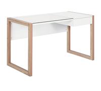 Homcom Tavolino da Computer Moderno con Piano in Vetro Temperato 120X60X75Cm Bianco