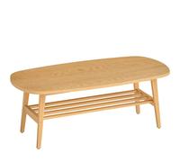 HOMCOM Tavolino Moderno con Ripiano Aperto e Gambe in Legno, Carico Massimo 100 kg, 120x60x42 cm, Legno Naturale Aosom Italy
