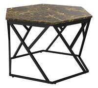 HOMCOM Tavolino da Salotto Moderno con Piano in Finto Marmo e Struttura in MDF e Acciaio, 81x70x51.2cm, Nero