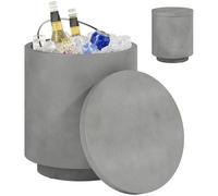 HOMCOM Tavolino Multiuso 3 in 1 con Secchiello Ghiaccio Rimovibile da 10 L e Cop