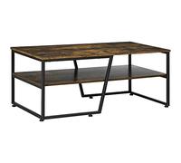 HOMCOM Tavolino rettangolare in stile industriale, 1 ripiano e 1 ripiano in metallo, 106 x 55 x 45 cm