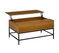 Homcom Tavolino sollevabile Tavolino da caffè con spazio di archiviazione nascosto Tavolo sollevabile per soggiorno 90X60,5X45,5 cm Teak