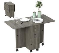 HOMCOM Tavolo a Ribalta con 2 Cassetti e Armadietto ad Ante in Legno