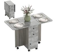 HOMCOM Tavolo a Ribalta con 2 Cassetti e Armadietto ad Ante in Legno