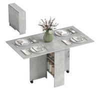 HOMCOM Tavolo a Ribalta con 2 Ripiani per 6 Persone in Legno