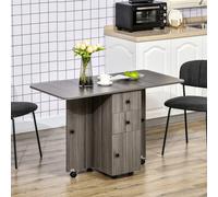 HOMCOM Tavolo a Ribalta per 6 Persone max con 2 Cassetti, Armadietto e Ripiano Posteriore, Tavolo Pieghevole in Truciolato, 120x60x76.5 cm Il nostro tavolo da cucina HOMCOM è il supporto ideale per ma