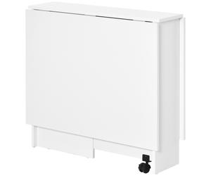 HOMCOM Tavolo Allungabile 4-6 Persone Ruote e Ripiani 140x75x74cm Rovere e Nero