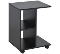HOMCOM tavolo ausiliario moderno con ruote 45x35x58 cm nero