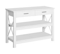 HOMCOM Tavolo console ingresso 2 cassetti 105x40x76 cm Bianco
