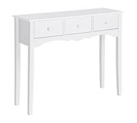 HOMCOM Tavolo Consolle Moderno con 3 Cassetti, Consolle da Ingresso in MDF, per Corridoio, Soggiorno, 100x32x85 cm, Bianco