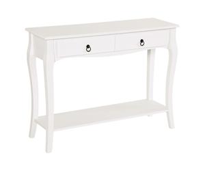 Homcom Tavolo Consolle per Ingresso con 2 Cassetti, Mobile Ingresso tavolo da ingresso, Bianco, 100x33x76cm Aosom