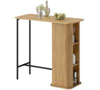 HOMCOM Tavolo da bar 41,7" con 3 ripiani per spazi ridotti Naturale