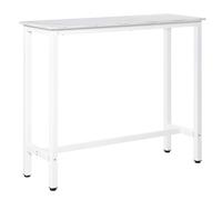 HOMCOM tavolo da Bar con piano di lavoro in melamina di marmo e gambe in acciaio