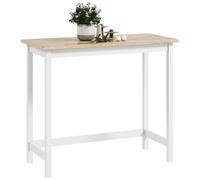 HOMCOM Tavolo da bar, Finitura in Rovere, compatto, Spazio per 2 persone, Legno Naturale+Bianco Aosom Italy
