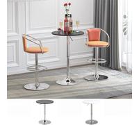 HOMCOM tavolo da Bar regolabile in altezza con Base antiscivolo diametro 60x69-93 cm