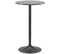 HOMCOM tavolo da Bar rotondo con piano di lavoro in melamina e struttura in acciaio diametro 60x102 cm nero