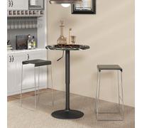 Homcom Tavolo da bar Tavolo alto da bancone con 3 ripiani Bancone da bar con aspetto legno marrone