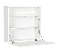 Homcom Tavolo da parete pieghevole multifunzionale con ripiani 64X20X60 cm Bianco