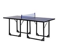 HOMCOM Tavolo da Ping Pong Pieghevole per Interni, Tavolo Ping Pong con Rete, Montaggio Non Richiesto, 182x91 cm, Blu e Viola
