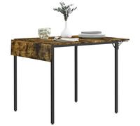 HOMCOM Tavolo da Pranzo a Ribalta 2-4 Persone 120x79x79 cm Marrone Rustico | Stile Industriale, 2 Lati Allungabili, Tavolo Pieghevole da Cucina, per Piccoli Spazi, in Legno e Metallo