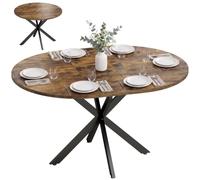 HOMCOM Tavolo da Pranzo Allungabile 4-6 Persone 100-135cm Marrone Rustico | Pannelli a Farfalla, Tavolo Rotondo Allungabile ad Ovale, Base a X, Industriale, Sala da Pranzo, Soggiorno
