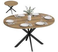 HOMCOM Tavolo da Pranzo Allungabile per 4-6 Persone 100-135cm Marrone | Pannelli a Farfalla, Tavolo Rotondo Allungabile ad Ovale, Base a X, Stile Industriale, per Sala da Pranzo, Soggiorno