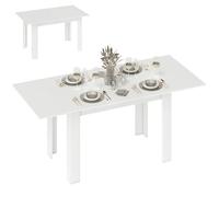 HOMCOM Tavolo da Pranzo Allungabile per 6-8 Persone, Bianco