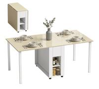 HOMCOM Tavolo da Pranzo con 2 Cassetti, 168 cm, Naturale