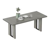 HOMCOM Tavolo da Pranzo in Stile Industriale per 8 Persone max, in Legno e Acciaio, 180x80x75 cm, Grigio Aosom Italy