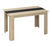 HOMCOM Tavolo da Pranzo Moderno in Legno per 4-6 Persone, 120x69x75cm, Colore Nero e Legno