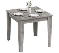 HOMCOM Tavolo da Pranzo per 4 Persone, 80x80x75 cm, Grigio Effetto Legno